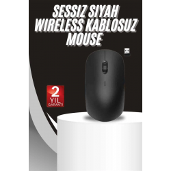 Mey İthalat® Ergonomik Tasarım Kablosuz Siyah Mouse Hassas Uzun Ömürlü