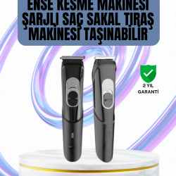 Mey İthalat® Ergonomik Tasarımlı, 3 Taraklı Profesyonel Şarjlı Saç Sakal Tıraş Makinesi