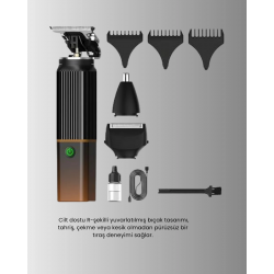 Mey İthalat® Erkekler İçin 3 in 1 Şarjlı Bakım Seti – 7300 RPM Güçlü Motor ve Sessiz Çalışma