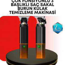 Mey İthalat® Erkekler İçin Şarjlı 3’ü 1 Arada Trimmer Seti – Güçlü Motor, Sessiz Çalışma