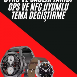 Mey İthalat® Erkeklere Özel Akıllı Saat Çelik Kordon Bluetooth Bağlantılı İOS ve Android Uyumlu