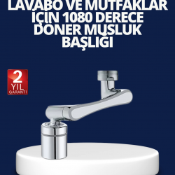 Mey İthalat® Esnek 1080° Musluk Başlığı 3 Eklemli Hareketli Su Modlu Lavabo Aparatı