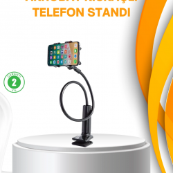 Mey İthalat® Esnek Gövdeli Mandallı Masaüstü Telefon Tutucu