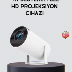 Mey İthalat® Ev Sineması Projeksiyon Cihazı – 160 ANSI Lümen, 4K Uyumlu ve Kablosuz Görüntü Aktarımı