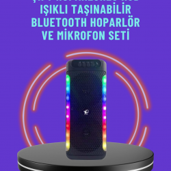 Mey İthalat® Ev ve Dış Mekan Kullanımına Uygun RGB Işıklı Hoparlör