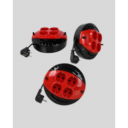 Mey İthalat® Ev ve Ofis İçin 3 Metre Kablolu 4 Priz Makarası