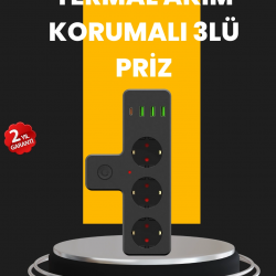 Mey İthalat® Ev ve Ofis İçin Akıllı Çoklu Priz 7 Girişli