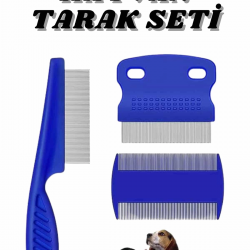 Mey İthalat® Evcil Hayvan Bit Tarağı Seti Paslanmaz Çelik Bıçaklı 4'lü Set