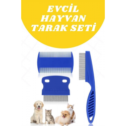 Mey İthalat® Evcil Hayvan Tarak Seti 4'lü Bit Tarağı Ked Köpek Tüyüne Uygun