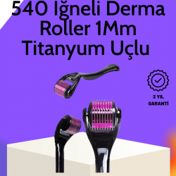 Mey İthalat® Evde Güvenli Kullanım İçin Titanyum Derma Roller – Siyah Saplı