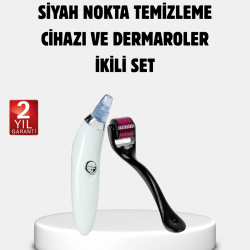 Mey İthalat® Evde Profesyonel Cilt Bakımı Dermaroller + Siyah Nokta Temizleyici Setı