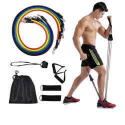 Mey İthalat® Evde Spor İçin Çok Amaçlı Direnç Lastiği Antrenman Seti 11 Parça