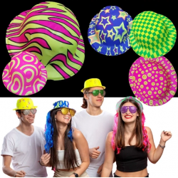 Mey İthalat® Farklı Desenlerde Plastik Neon UV Işık Parti Şapkası 1 Adet