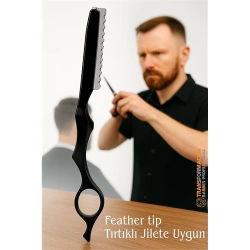 Mey İthalat® Feather Tip Jiletli Ustura Profesyonel Alüminyum Metal