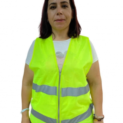 Mey İthalat® Fermuarlı Sarı İkaz Yeleği XL Beden 59 cm