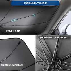 Mey İthalat® Fiat Fiorino, Citroen Berlingo, Renault Kangoo, Ford Courier, VW Caddy Uyumlu Oto Şemsiye