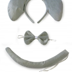 Mey İthalat® Fil Kostümü Aksesuar Seti 3 lü - Taç Papyon Kuyruk