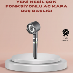 Mey İthalat® Filtreli Masaj Özellikli Duş Başlığı Aç Kapa Tuşlu