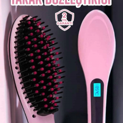 Mey İthalat® Fön Etkili Saç Düzleştirici Tarak Yıpranma Karşıtı Döner Kablo Isı Ayarlı