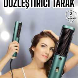 Mey İthalat® Fön Tarak Saç Düzleştirici Üflemeli Fön Makinesi Sıkı Dişli Taşınabilir