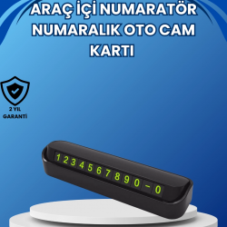 Mey İthalat® Fosforlu Araç İçi Park Numaratörü – Gece Görünümlü Şık Çözüm