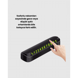 Mey İthalat® Fosforlu Araç İçi Park Numaratörü – Gece Görünümlü Şık Çözüm