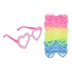 Mey İthalat®  Fosforlu Kalp Model Glow Parti Gözlüğü Karanlıkta Yanan Gözlükler 12 Adet