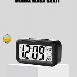 Mey İthalat® Fotoselli Dijital Masa Saati Aydınlatmalı Alarm ve Tarih Göstergeli