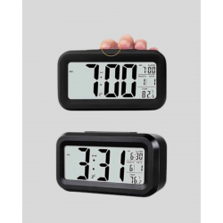 Mey İthalat® Fotoselli Dijital Masa Saati Aydınlatmalı Alarm ve Tarih Göstergeli