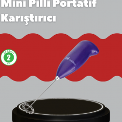 Mey İthalat® Frappe ve Cappuccino Maker – Taşınabilir Pilli Köpürtücü Mikser