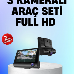 Mey İthalat® Full HD 1080P 3 Kameralı Araç DVR – Gece Görüşlü ve G-Sensörlü Güvenlik Çözümü