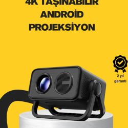 Mey İthalat® Full HD 1080P HDR Destekli Akıllı Projeksiyon Cihazı