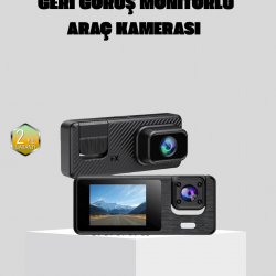 Mey İthalat® Full HD 3'lü Araç Kamerası Geri Görüş Destekli Park Modlu 1080P DVR