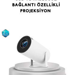 Mey İthalat® Full HD 4K Uyumlu Projeksiyon Cihazı 130 İnç Geniş Ekran Destekli