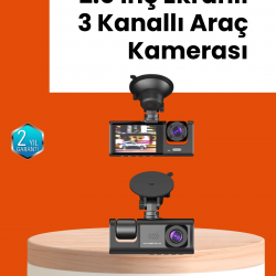Mey İthalat® Full HD Araç Kamerası  Çift Yönlü Kayıt ve Darbe Sensörü