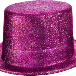 Mey İthalat® Fuşya Pembe Renk Parıltılı Simli Fötr Silindir Parti Şapkası