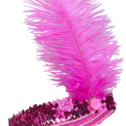 Mey İthalat® Fuşya Renk Tüylü Çarliston Saç Bandı