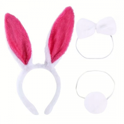 Mey İthalat® Fuşya Tavşan Kostüm Seti Kız Çocuk – Tütü Etekli 4 Parça