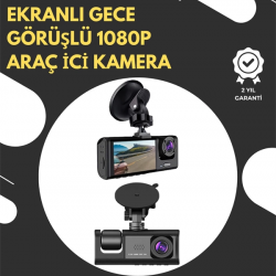 Mey İthalat® G-Sensör ve Hareket Algılama Destekli 1080p Araç İçi Güvenlik Kamerası