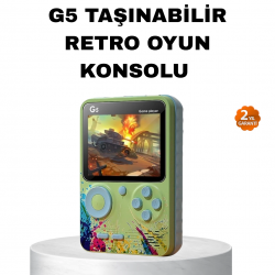 Mey İthalat® G5 Retro Oyun Konsolu 500 Klasik Oyunlu 3 İnç HD Ekran ve TV Bağlantılı