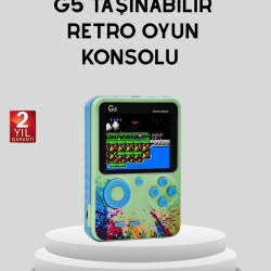 Mey İthalat® G5 Taşınabilir Retro Game Box 500 Oyunlu Şarjlı Mini Oyun Konsolu
