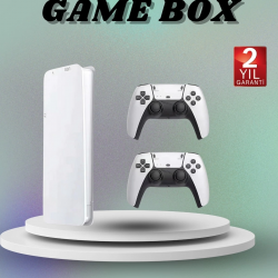Mey İthalat® Game Box 3D Çift Oyun Kollu 4K HD Ekran 20000'den Fazla Oyun Seçeneği 2.4G Kablosuz