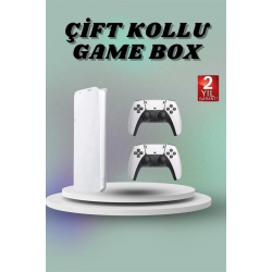 Mey İthalat® Game Box 3D Çift Oyun Kollu 4K HD Ekran 20000'den Fazla Oyun Seçeneği 2.4G Kablosuz