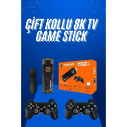 Mey İthalat® Game Stick Çift Oyun Konsolu Smart TV Game Box 8k Ultra HD 64 Gb