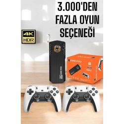 Mey İthalat® Game Stick Retro 8K ULTRA HD Video Oyun Konsolu Android Tv Özelliği