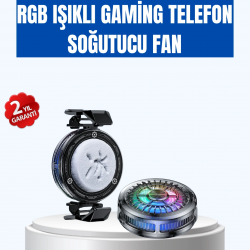 Mey İthalat® Gaming Telefon Soğutucu RGB Fan Sessiz Çalışma Tüm Modeller Uyumlu