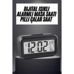 Mey İthalat® Gece Dijital Masa Saati Dijital Alarmlı Led Ekran Pilli Çalar Saat
