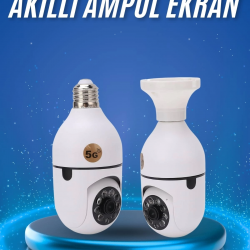 Mey İthalat® Gece Görüşlü Akıllı Dönebilen Ev Kamerası Ampül Kamera