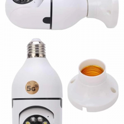 Mey İthalat® Gece Görüşlü Akıllı Dönebilen Ev Kamerası Ampül Kamera