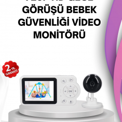 Mey İthalat® Gece Görüşlü Bebek Kamerası Ninni ve Alarm Özellikli